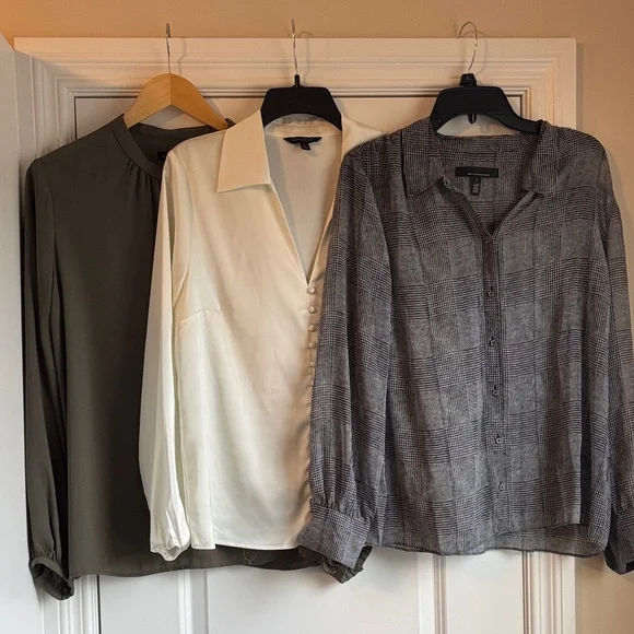 3 Blouses: Banana Republic, WHBM - Picture 1 of 11